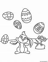 Easter Bunny Coloring Pages Eggs Cute Print Juggling Printable Color Colouring Book Drawing sketch template