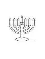 Coloring Hanukkah Menorahs Pages Menorah Candles sketch template