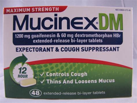 Mucinex Dm Maximum Strength Expectorant And Cough Supressant 48 Tablets