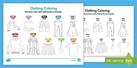 clothes coloring worksheet clothing coloring activity page