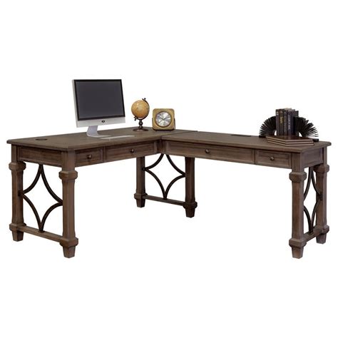 Martin Furniture Carson Open L Shaped Desk In Weathered Dove Cymax