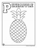 Coloring Alphabet Pages Pineapple Kids Letter Activities Preschool Woojr Set Letters Crafts sketch template