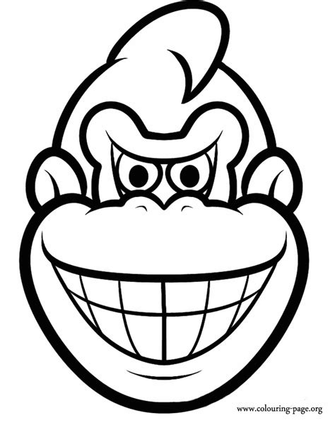 donkey kong face coloring page  printable coloring pages