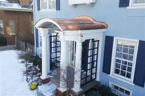 custom fabricated copper cover    protect   structure   porch