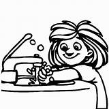 Washing Hands Coloring Pages Wash Hand Kids Clipart Girl Drawing Color Clip Easy Make Visit Clipartmag Bestcoloringpagesforkids Popular sketch template