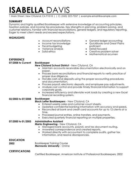 bookkeeper resume examples   templates tips recipe resume