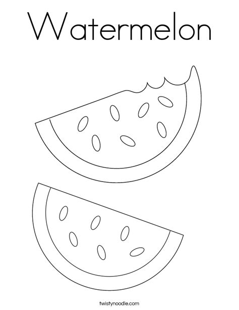 watermelon coloring page twisty noodle
