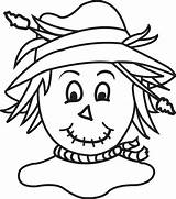 Scarecrow Coloring Pages Printable Kids Faces Cartoon Face Fall Halloween Clipart Preschool Crafts Printables Sheets Scarecrows Print Thanksgiving Pumpkin Template sketch template