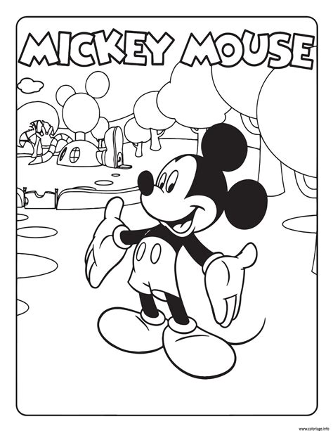 coloriages  imprimer mickey mouse numero