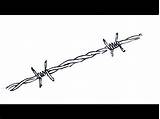 Wire Barbed Draw Drawing Fence Easy Drawings Real Paintingvalley sketch template