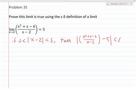 Solved Prove The Statement Using The ε δdefinition Of A Limit Limx →2