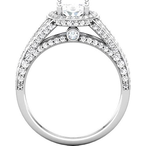 Oval Diamond Split Shank Halo Bridal Set