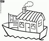 Houseboat Draw Barco Barca Guerra Ship sketch template