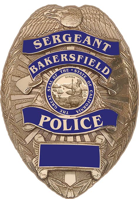 bakersfield police sergeant department officers badge  metal sign