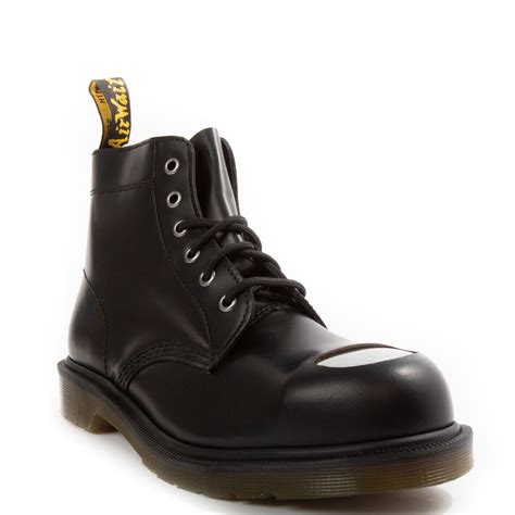 dr martens  exposed steel toe leather boots hervia