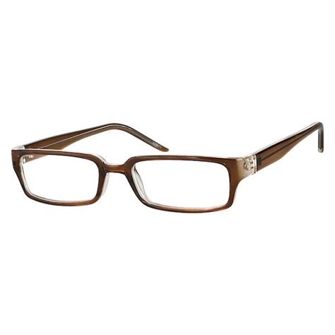 zenni women s rectangle prescription eyeglasses brown plastic