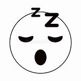 Sleepy Emoticon Funny Eyes Vector Face Thin Line Icon Tired Illustration Cartoon Stock Canva Preview Dreamstime sketch template