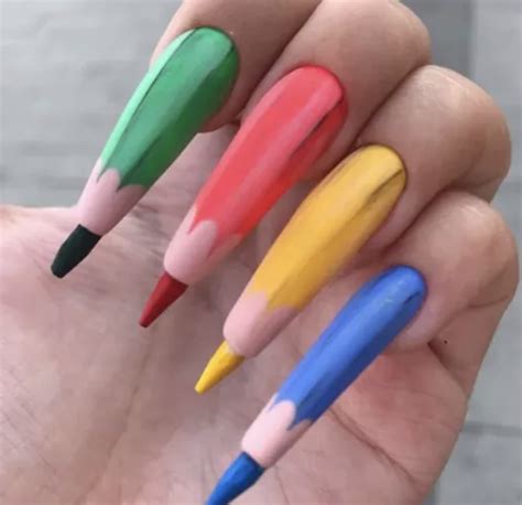 person    playful acrylic nails crazy nail designs