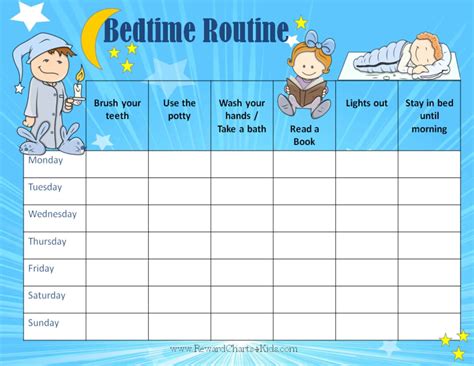 printable behavior chart  kids bedtime printablebehaviorchartcom