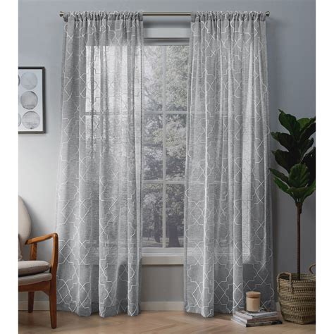 exclusive home curtains  pack cali embroidered sheer rod pocket
