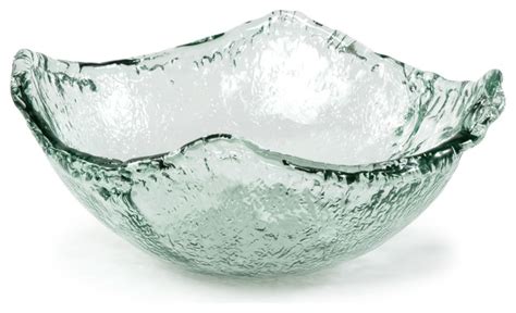 Traders And Company 100 Recycled Glass Textured Large Veggie Bowl