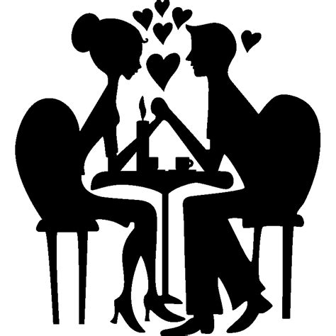 sticker coeur couple amoureux silhouette stickers stickers chambre