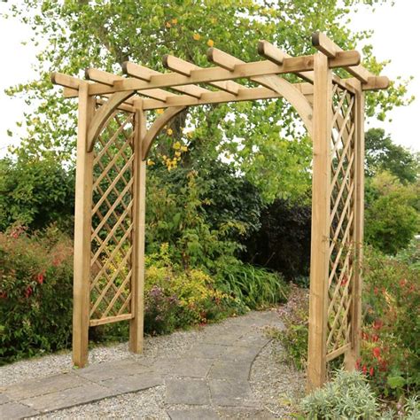 buy horizon wooden large garden arch   cherry lane