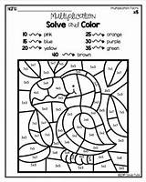 Color Solve Multiplication Coloring Worksheets Math Safari Preview sketch template