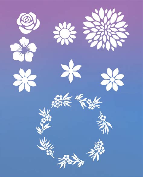 flower stencil printable