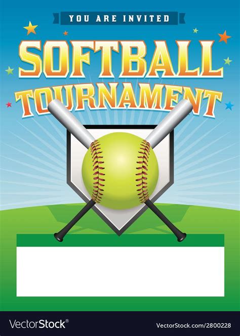 softball tournament flyer royalty  vector image ad flyer