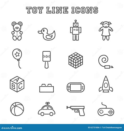 toy  icons stock vector illustration  rocket joystick