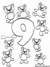 Coloring Number Pages Getcolorings Nine sketch template