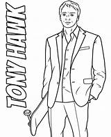 Coloring Tony Hawk Pages Skateboard Skater Printable Athletes Topcoloringpages Print sketch template