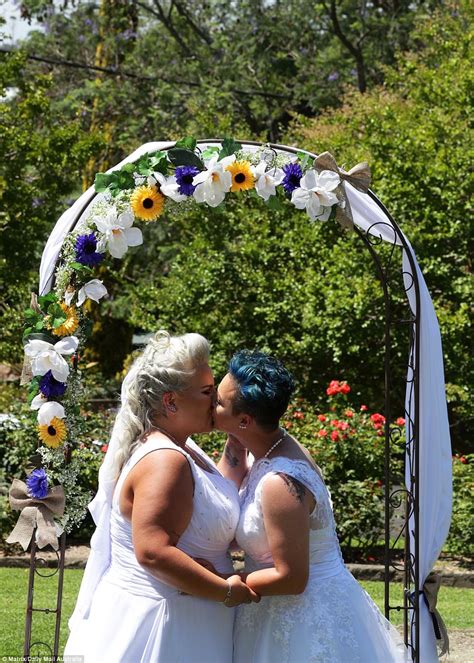 Australias First Legally Married Lesbian Couple Celebrate Daily Mail