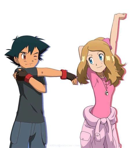 amourshipping ♡ i give good credit to whoever made this pokemon ash serena ash pokemon