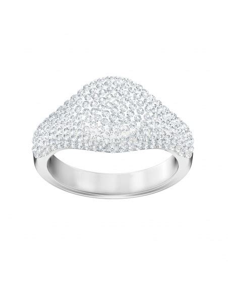 Ring Stone Signet Swarovski White Plating Rhodium Size 52 5409181