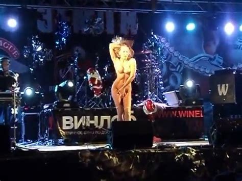 sexy russian girl striptease to nude at concert stage