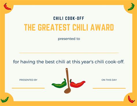 chili cook  insider   invite scorecard  award