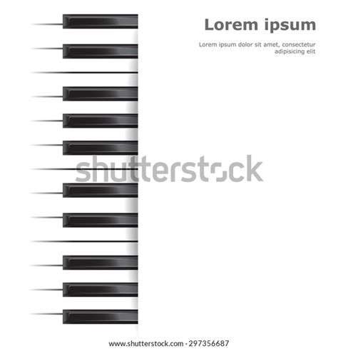 template piano keyboard  white background stock vector royalty