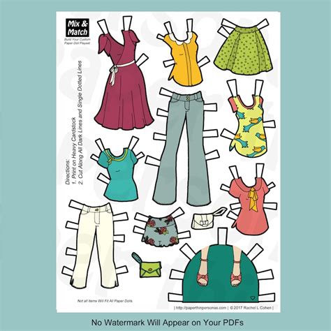 downloadable paper doll clothing printable kids craft etsy
