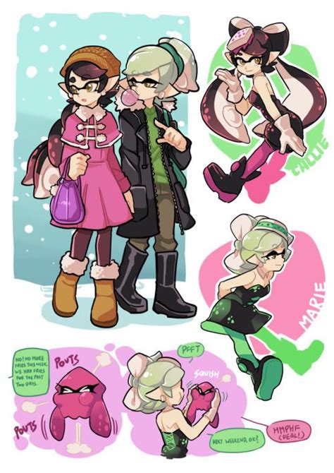 callie and marie splatoon mar callie videojuegos diseño de personajes y anime