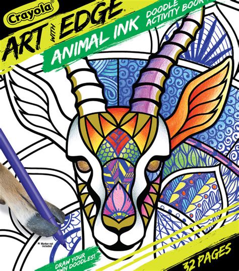 crayola art edge coloring book tattoo animals joann