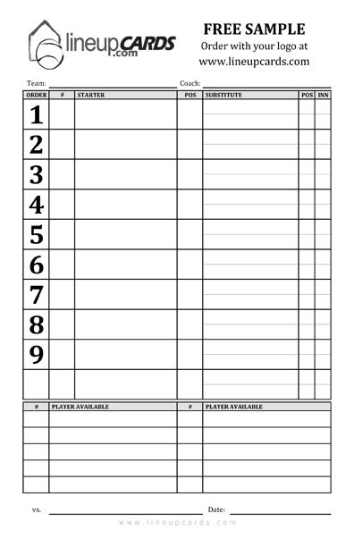 youth baseball roster template