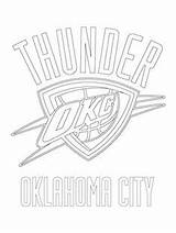 Coloring Pages Printable Logo Basketball Thunder Oklahoma City sketch template