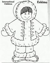 Eskimo Coloring Inuit Pages Preschool Winter Children International Craft Template Crafts Kids January Drawing Squish Zuidpool Thema Google Getdrawings Da sketch template