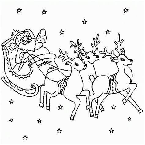 santa flying  reindeer coloring pages  print santa