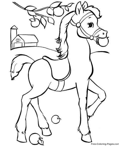 print coloring book pictures  horses