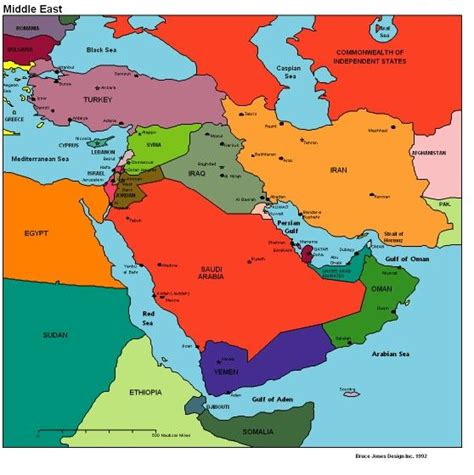 gulf countries middle east map middle east map