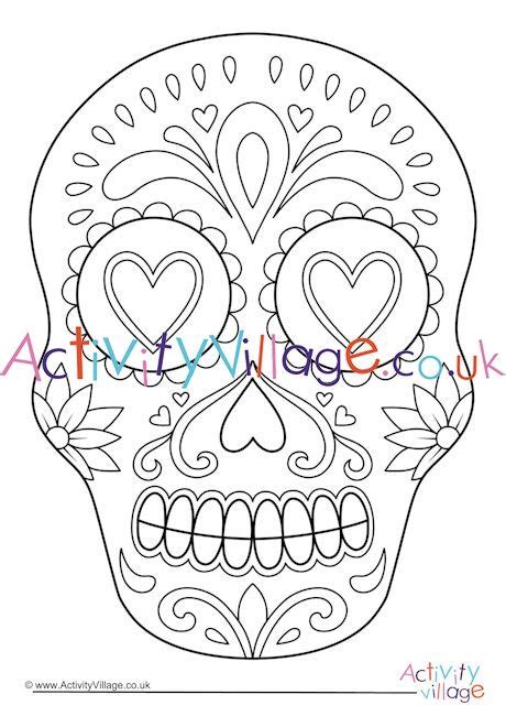 day  dead calavera colouring page  coloring pages skull coloring