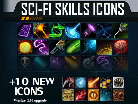 sci fi skill icon pack free download unity asset